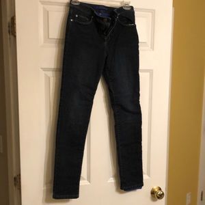 COPY - LL Bean Flannel Lined Blue Jeans, Girls Size 6X - 7.  Used.